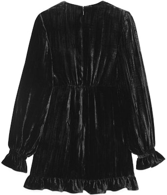 (W) Saint Laurent SS22 Gaun Pendek Leher-V Velvet Matte Hitam 682087Y130R1000 Lookbook (W) Saint Laurent SS22 Gaun Pendek Leher-V Velvet Matte Hitam 682087Y130R1000