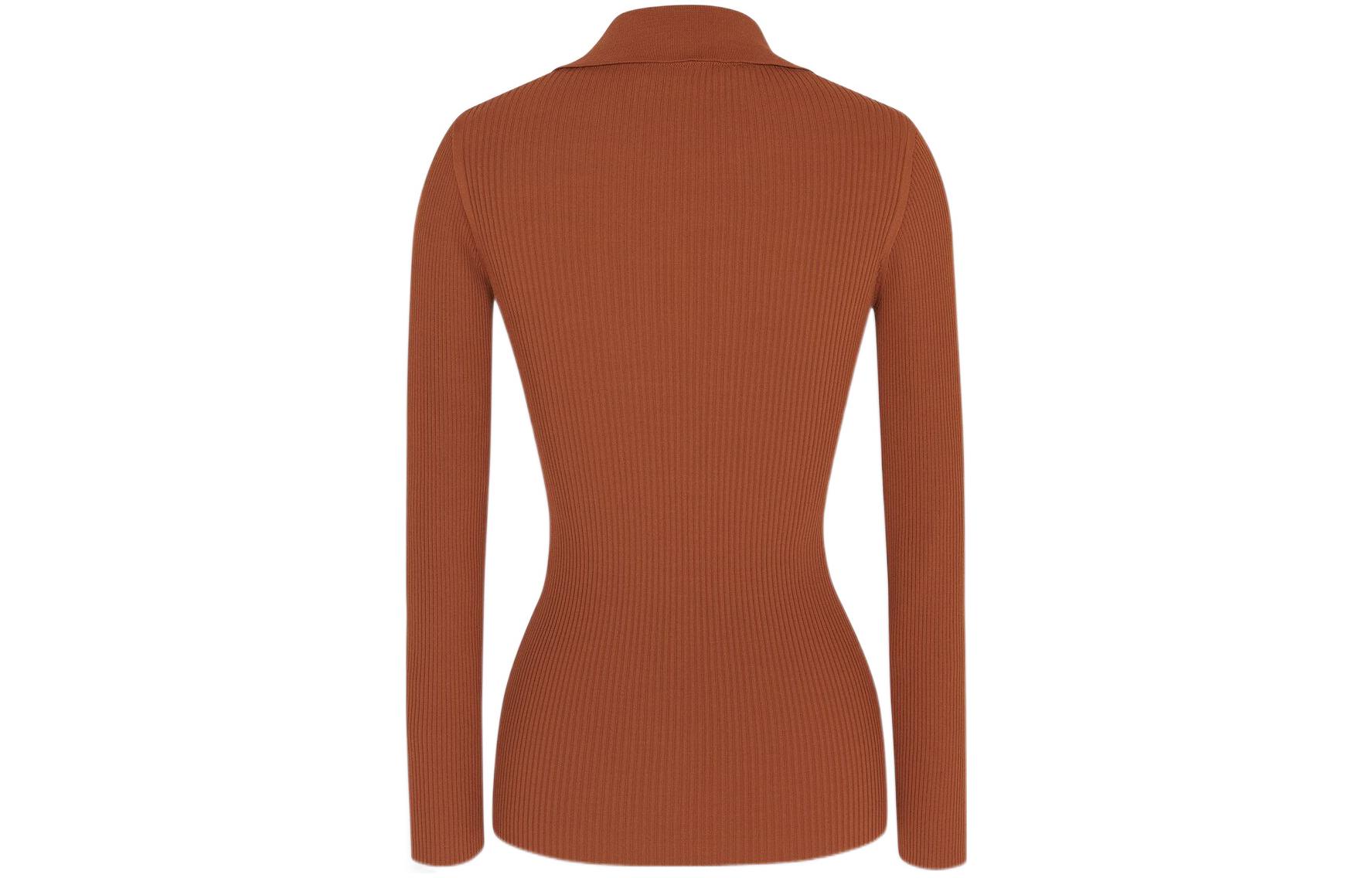 (Women) SAINT LAURENT SS22  Slim Fit V-Neck Knit Pullover Brown 705400Y75PU2005 圖 3