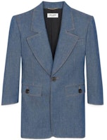 (Women) SAINT LAURENT SS22 Solid Color Denim Blazer Long Sleeve Dress 701057Y7E314003 (Women) SAINT LAURENT SS22 Solid Color Denim Blazer Long Sleeve Dress 701057Y7E314003