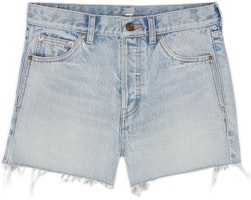 (Women) SAINT LAURENT SS22 Solid High-Waisted Straight Shorts Blue 657007Y35AM4958 (Women) SAINT LAURENT SS22 Solid High-Waisted Straight Shorts Blue 657007Y35AM4958