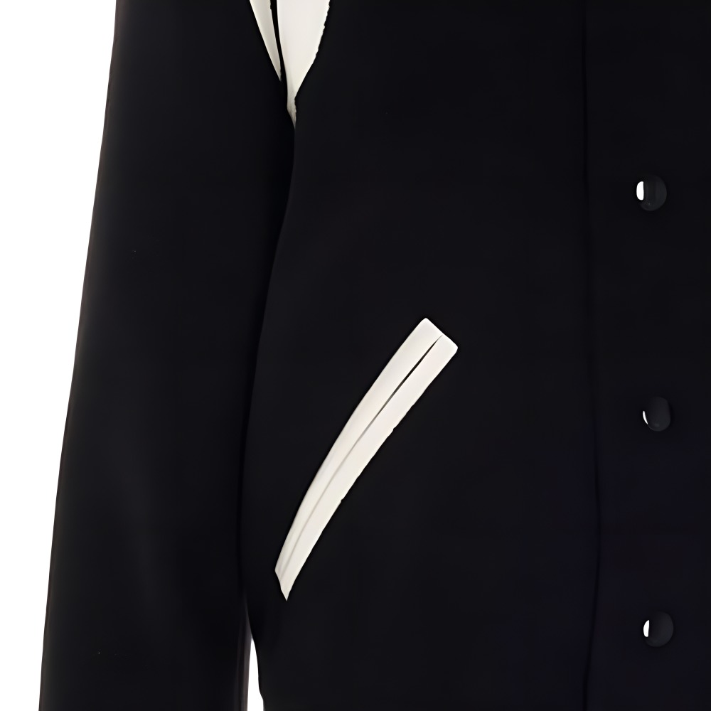 Sizing (W) SAINT LAURENT 春夏22 黑色泰迪棒球夹克 376283Y180W1900