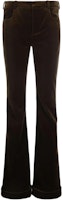 (Women) SAINT LAURENT SS22 High-Waist Velvet Flared Pants Brown 679953Y615W2037 (Women) SAINT LAURENT SS22 High-Waist Velvet Flared Pants Brown 679953Y615W2037