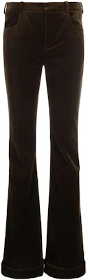 (W) SAINT LAURENT SS22 Pantalones Acampanados de Tiro Alto Terciopelo Marrón 679953Y615W2037 Order (W) SAINT LAURENT SS22 Pantalones Acampanados de Tiro Alto Terciopelo Marrón 679953Y615W2037