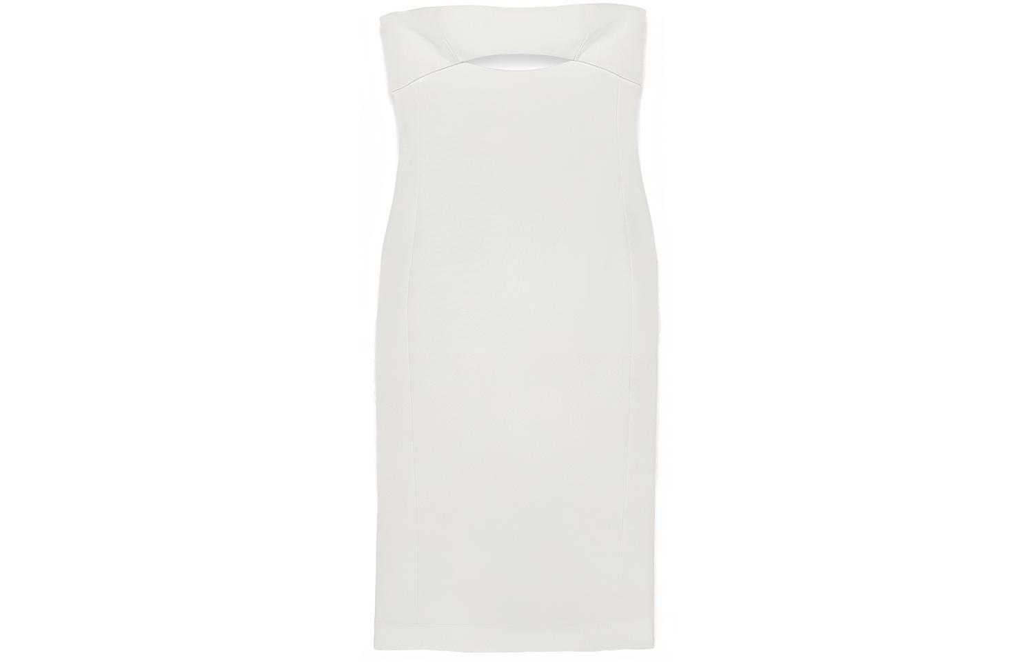 (Women) Saint Laurent SS22 Solid Cut-Out Sleeveless Mini Dress  Shell White 683227Y3E309935