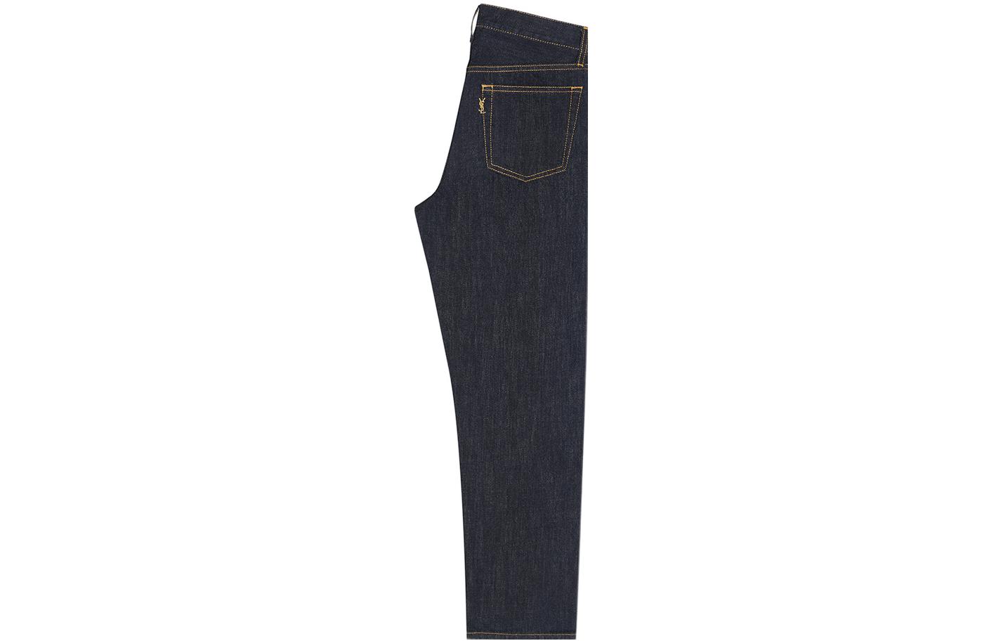 Lookbook (Women) SAINT LAURENT SS22 Solid Straight-Leg Loose Jeans Women’s Dark Blue 688488Y24LA4335