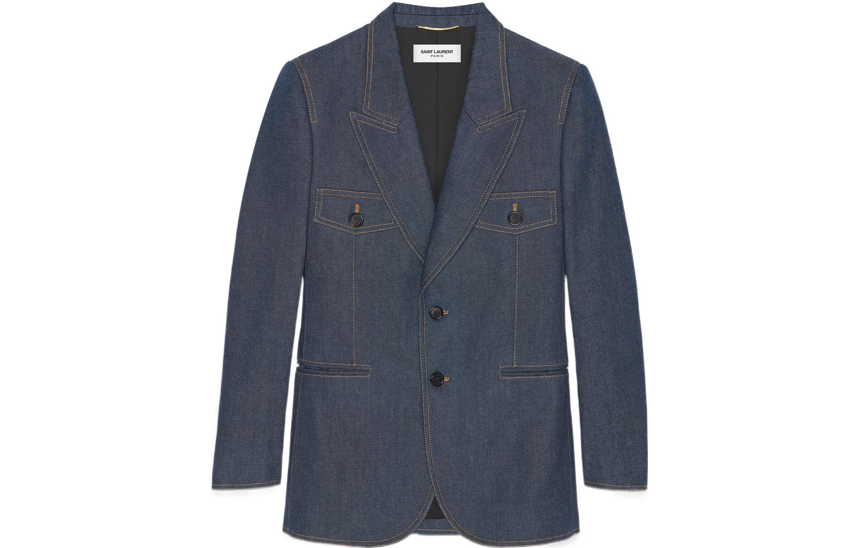 Order (W) Saint Laurent SS22 條紋單排扣西裝外套 海軍藍西裝外套 685158Y5E534380