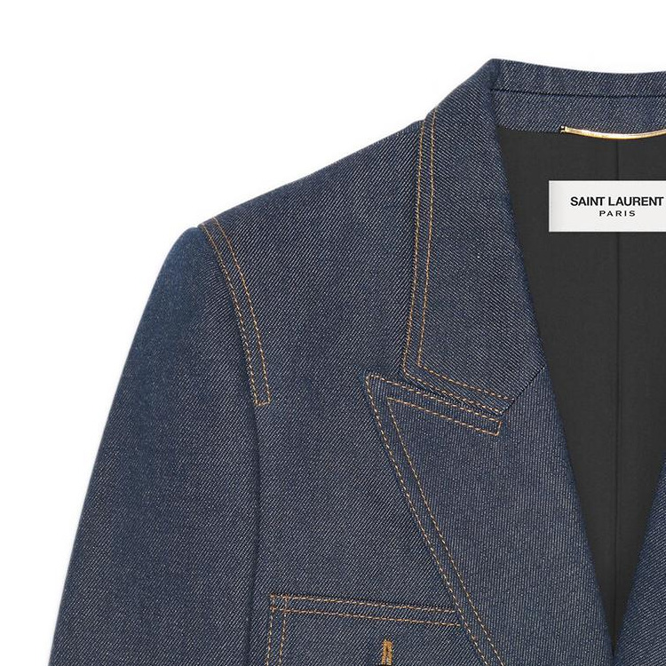 Details for (W) Saint Laurent SS22 條紋單排扣西裝外套 海軍藍西裝外套 685158Y5E534380