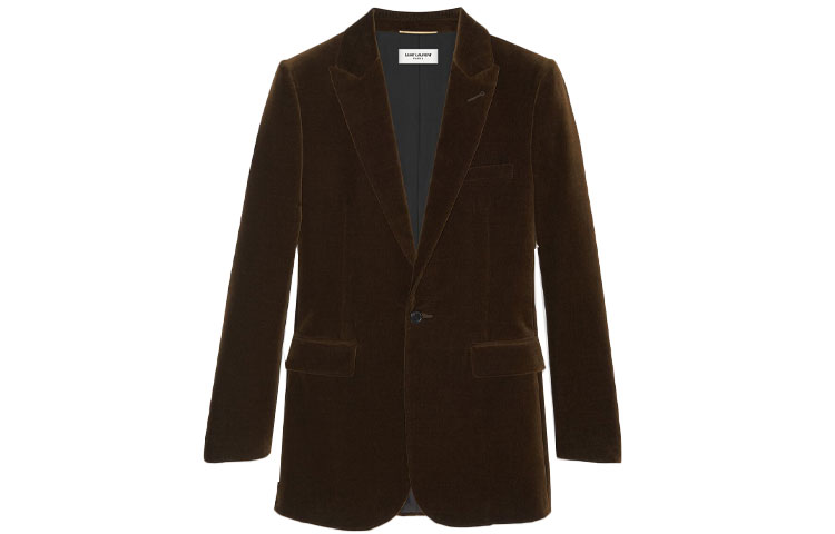 Order (W) SAINT LAURENT SS22 麂皮經典口袋長袖西裝外套 632834Y615W2037