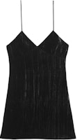 (Women) SAINT LAURENT SS22 Suede Spaghetti Strap Sleeveless Dress Women Black 683136Y130R1000 (Women) SAINT LAURENT SS22 Suede Spaghetti Strap Sleeveless Dress Women Black 683136Y130R1000