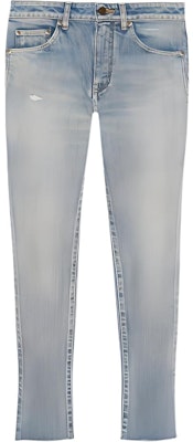 (Women) Saint Laurent SS22 Washed Distressed Skinny Mid-Rise Jeans Women Blue. 684424Y06DL4570 Buy (Women) Saint Laurent SS22 Washed Distressed Skinny Mid-Rise Jeans Women Blue. 684424Y06DL4570