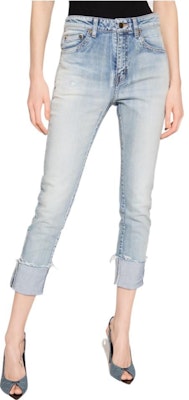 (Women) Saint Laurent SS22 Washed Distressed Skinny Mid-Rise Jeans Women Blue. 684424Y06DL4570 Shop (Women) Saint Laurent SS22 Washed Distressed Skinny Mid-Rise Jeans Women Blue. 684424Y06DL4570