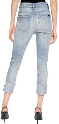 (Women) Saint Laurent SS22 Washed Distressed Skinny Mid-Rise Jeans Women Blue. 684424Y06DL4570 Purchase (Women) Saint Laurent SS22 Washed Distressed Skinny Mid-Rise Jeans Women Blue. 684424Y06DL4570