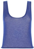 (Women) SAINT LAURENT SS22 Women’s Solid Blue Sleeveless Tank Top Vest. 696502Y75LI4067 (Women) SAINT LAURENT SS22 Women’s Solid Blue Sleeveless Tank Top Vest. 696502Y75LI4067