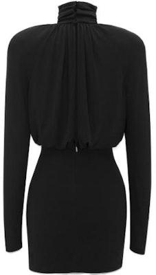 (W) SAINT LAURENT SS23 Gaun Hitam Slim Fit Lengan Panjang Leher Tinggi. 748986Y5F631000 Lookbook (W) SAINT LAURENT SS23 Gaun Hitam Slim Fit Lengan Panjang Leher Tinggi. 748986Y5F631000