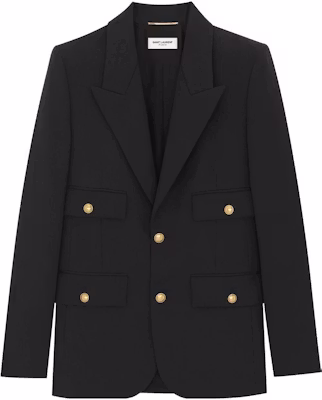 (W) SAINT LAURENT SS23 Blazer Negro de Bolsillo con Botón Único. 728768Y512W1000 Buy (W) SAINT LAURENT SS23 Blazer Negro de Bolsillo con Botón Único. 728768Y512W1000