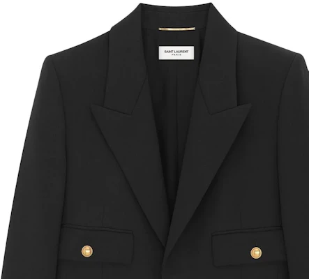(W) SAINT LAURENT SS23 Blazer Negro de Bolsillo con Botón Único. 728768Y512W1000 Shop (W) SAINT LAURENT SS23 Blazer Negro de Bolsillo con Botón Único. 728768Y512W1000