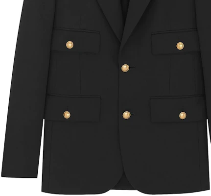 (W) SAINT LAURENT SS23 Blazer Negro de Bolsillo con Botón Único. 728768Y512W1000 Purchase (W) SAINT LAURENT SS23 Blazer Negro de Bolsillo con Botón Único. 728768Y512W1000