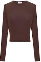 (Women) SAINT LAURENT SS23 Burgundy Knitted Pullover Casual T-Shirt 732931Y3G096440 (Women) SAINT LAURENT SS23 Burgundy Knitted Pullover Casual T-Shirt 732931Y3G096440