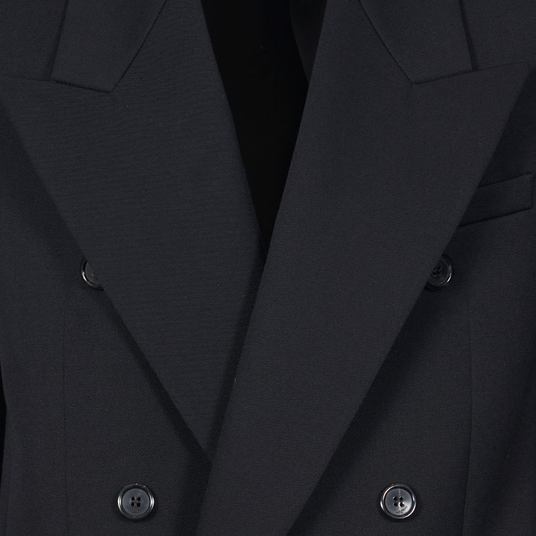 Details for (W) サンローラン SS23 ダブルブレスト ロングジャケット ブラック 736883Y7E631000