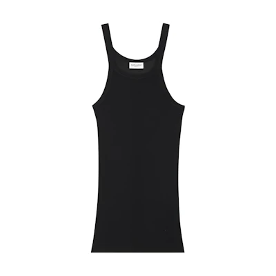 (Women) SAINT LAURENT SS23 Solid Color Casual Tank Top Pullover - Black 728177Y37IF1000