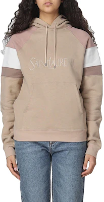 (Women) Saint Laurent SS23 Beige Striped Hoodie with Logo Embroidery 728319Y37CG5783 Lookbook (Women) Saint Laurent SS23 Beige Striped Hoodie with Logo Embroidery 728319Y37CG5783