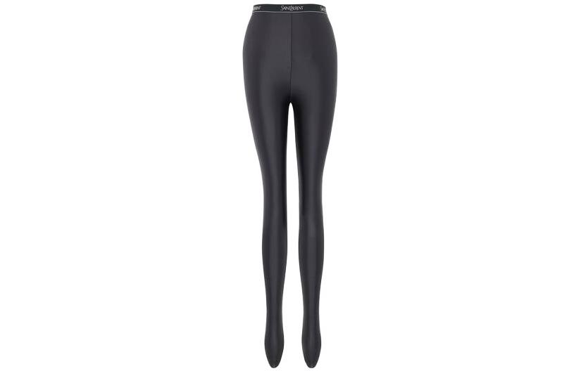 (Women) SAINT LAURENT SS23 Monogram Knit Leggings Women Black. 751725Y37LL1000