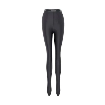 (Women) SAINT LAURENT SS23 Monogram Knit Leggings Women Black. 751725Y37LL1000
