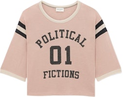 (Women) SAINT LAURENT SS23 Pink Stripe Letter Print Round Neck T-Shirt . 729940Y37EG5234 (Women) SAINT LAURENT SS23 Pink Stripe Letter Print Round Neck T-Shirt . 729940Y37EG5234