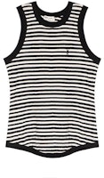(Women) SAINT LAURENT SS23 Striped Detail Sleeveless Crewneck Tank Top Women Black White 743660Y37KT1095 (Women) SAINT LAURENT SS23 Striped Detail Sleeveless Crewneck Tank Top Women Black White 743660Y37KT1095