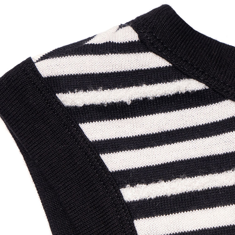 Cheap (W) SAINT LAURENT SS23 Tank Top Wanita Hitam Putih Berjalur Tanpa Lengan 743660Y37KT1095