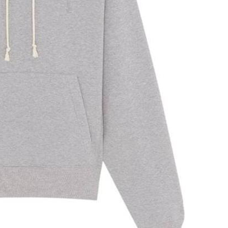 Sizing (W) SAINT LAURENT SS24 Hoodie Abu-Abu Lengan Panjang Warna Polos. 778559Y37PU1403