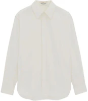 Order (Women) SAINT LAURENT SS24 Solid Long Sleeve Button-Up Shirt White 769064Y1H689000