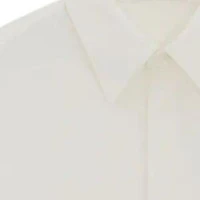 Shop (Women) SAINT LAURENT SS24 Solid Long Sleeve Button-Up Shirt White 769064Y1H689000
