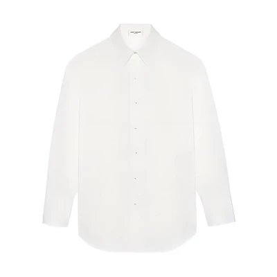 (Women) SAINT LAURENT SS24 White Long Sleeve Button-Up Shirt. 789413Y1H48-9601