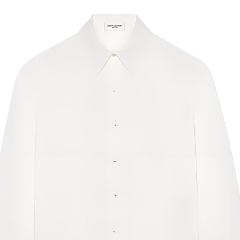 Shop (W) SAINT LAURENT SS24 白色長袖襯衫扣襟式上衣 789413Y1H48-9601