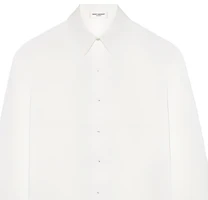 Shop (Women) SAINT LAURENT SS24 White Long Sleeve Button-Up Shirt. 789413Y1H48-9601