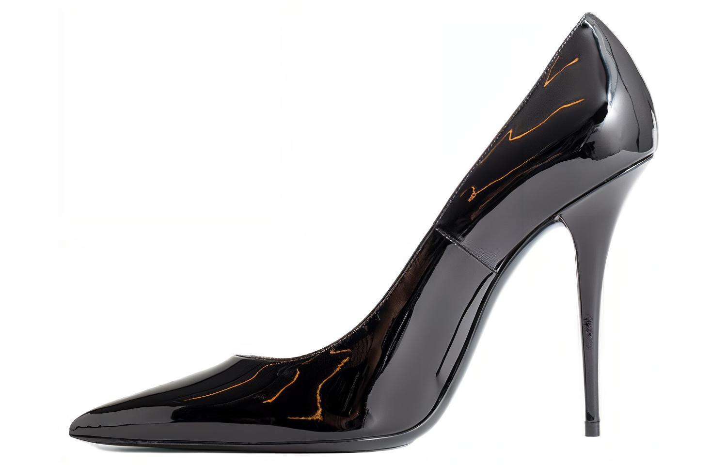 (Women) Saint Laurent Stiletto High Heels 'Black Leather' 7112621TV001000