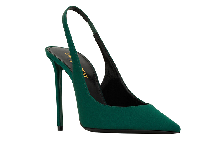 Order (W) Saint Laurent Sepatu Hak Tinggi Stiletto 'Green Fashion' 7027531UU003020
