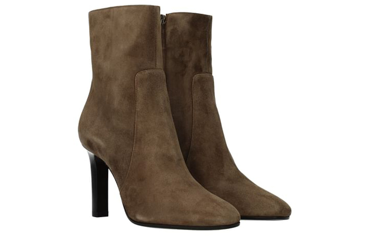 Shop (Women) Saint Laurent Suede Ankle Boots 'Brown' 6324730LI002517