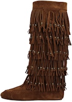 (Women) Saint Laurent Suede High-Top Boots 'Brown' 5293100SOTT2529 (Women) Saint Laurent Suede High-Top Boots 'Brown' 5293100SOTT2529