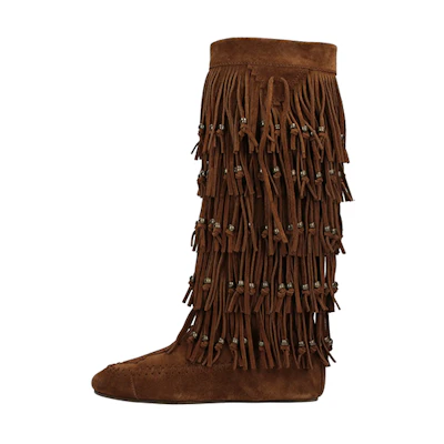 (W) Saint Laurent Suede High-Top Boots 'Brown'
