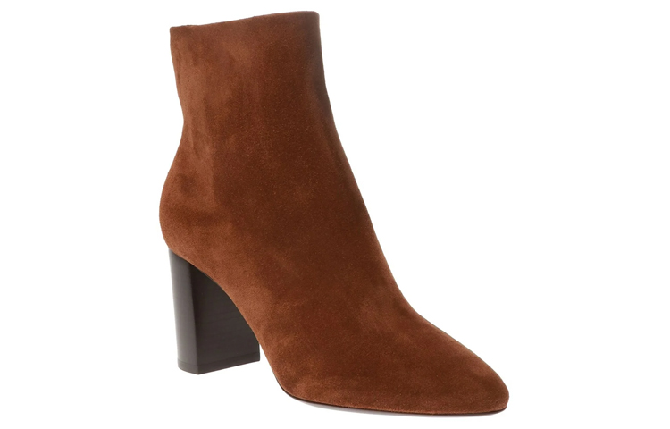 Order (W) 생 로랑 브라운 스웨이드 가죽 지퍼 숏부츠 6085461NX002330