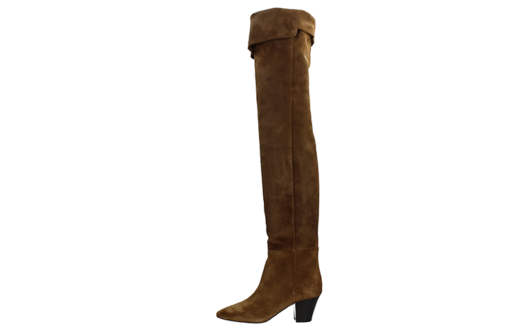 (Women) Saint Laurent Suede Over-The-Knee Boots 'Brown' 6308971NZ002330