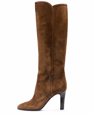 聖羅蘭 麂皮長褲 高筒靴 9cm 女款 棕色 Buy 聖羅蘭 麂皮長褲 高筒靴 9cm 女款 棕色