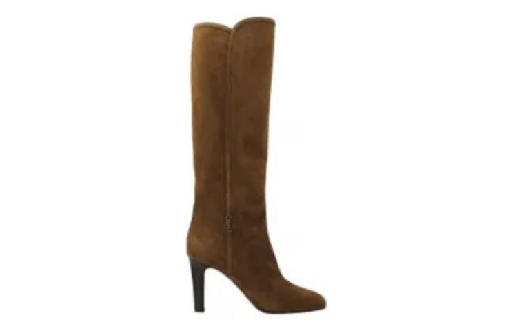 Order (W) Saint Laurent Suede Over-The-Knee Laarzen ''Bruin'' 66443427D002708