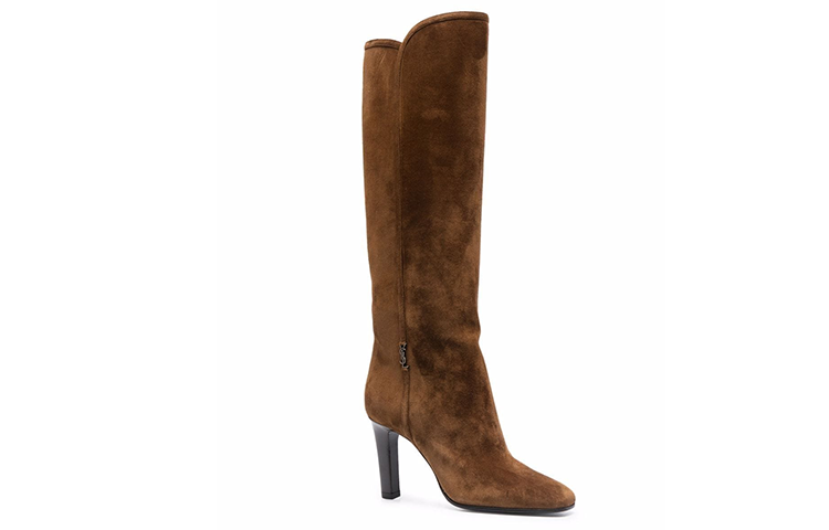 Lookbook (W) Saint Laurent Suede Over-The-Knee Laarzen ''Bruin'' 66443427D002708