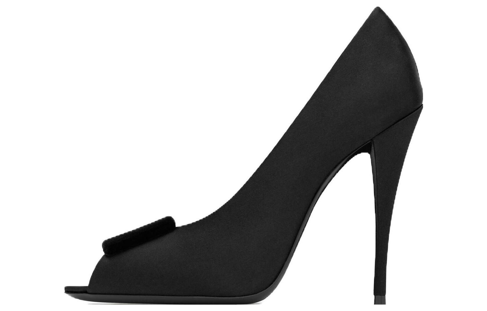 (W) Saint Laurent Suede Simple Stiletto High Heels 'Black'