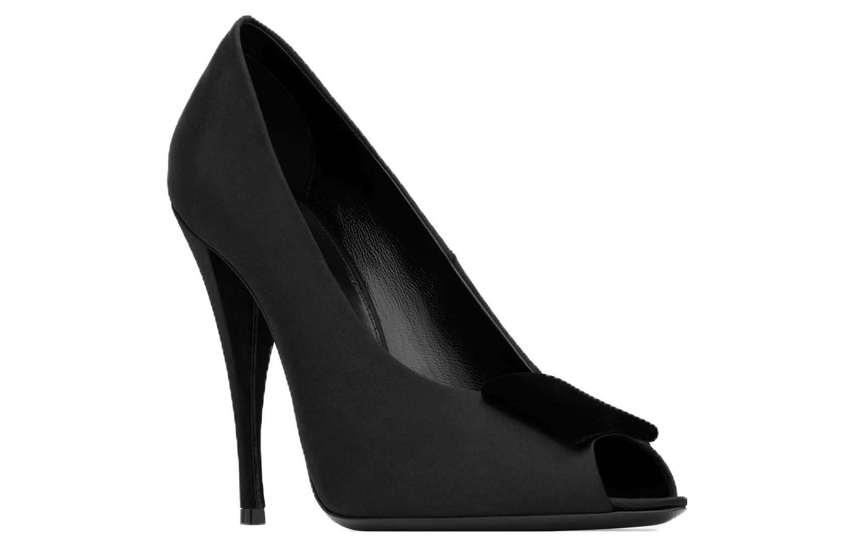 (W) Saint Laurent Suede Simple Stiletto High Heels 'Black' 圖 3