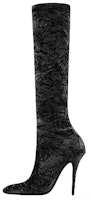 (Women) Saint Laurent Talia 'Velvet Black High Top Boot' 711197AAAPV1000 (Women) Saint Laurent Talia 'Velvet Black High Top Boot' 711197AAAPV1000