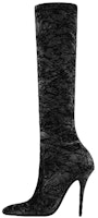 (Women) Saint Laurent Talia 'Velvet Black High Top Boot' 711197AAAPV1000 (Women) Saint Laurent Talia 'Velvet Black High Top Boot' 711197AAAPV1000
